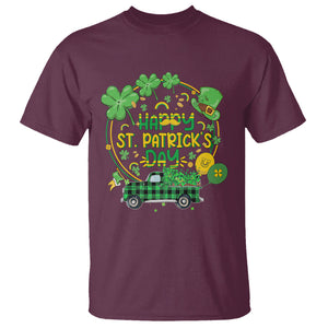 Happy St.Patrick's Day T Shirt Patty's Day Truck Loads of Shamrocks and Lucky Charm TS02 Maroon Printyourwear