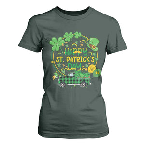 Happy StPatricks Day T Shirt For Women Patty's Day Truck Loads of Shamrocks and Lucky Charm TS02 Dark Forest Green Print Your Wear