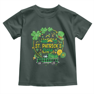 Happy StPatricks Day Toddler T Shirt Patty's Day Truck Loads of Shamrocks and Lucky Charm TS02 Dark Forest Green Print Your Wear