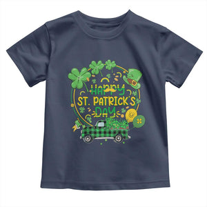 Happy StPatricks Day Toddler T Shirt Patty's Day Truck Loads of Shamrocks and Lucky Charm TS02 Navy Print Your Wear