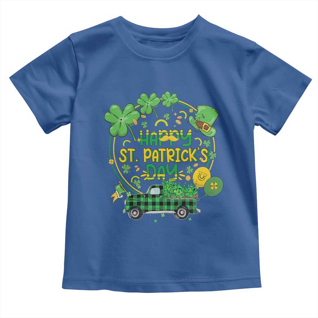 Happy StPatricks Day Toddler T Shirt Patty's Day Truck Loads of Shamrocks and Lucky Charm TS02 Royal Blue Print Your Wear