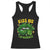 Funny St Patricks Day Racerback Tank Top Kiss Me I'm Naughty Irish Women Leopard Biting Lips TS02 Black Print Your Wear
