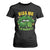 Funny St Patricks Day T Shirt For Women Kiss Me I'm Naughty Irish Women Leopard Biting Lips TS02 Black Print Your Wear