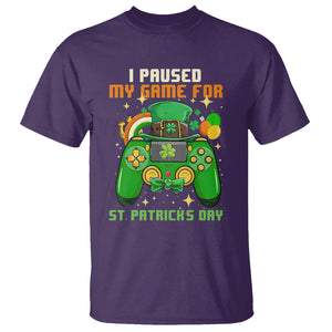 Funny Gamer I Paused My Game For St. Patrick's Day T Shirt Gaming Video Game Lover TS02 Purple Printyourwear