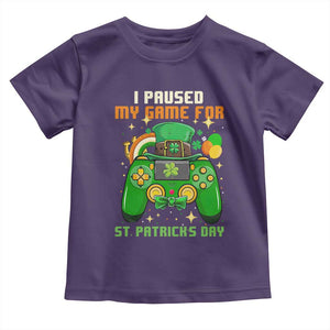 Funny Gamer I Paused My Game For St Patricks Day Toddler T Shirt Gaming Video Game Lover TS02 Purple Print Your Wear