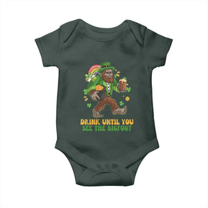 Funny St Patricks Sasquatch Baby Onesie Drink Until You See The Bigfoot Drinking Squad TS02 Print Your Wear