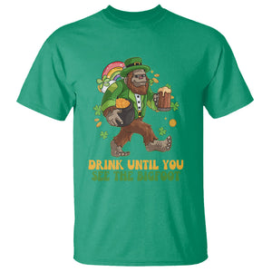 Funny St. Patricks Sasquatch T Shirt Drink Until You See The Bigfoot Drinking Squad TS02 Irish Green Printyourwear