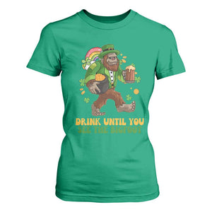 Funny St Patricks Sasquatch T Shirt For Women Drink Until You See The Bigfoot Drinking Squad TS02 Irish Green Print Your Wear