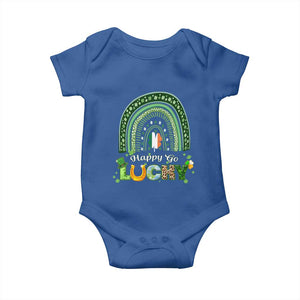 Funny St Patricks Day Baby Onesie Happy Go Lucky Shamrock Rainbow TS02 Royal Blue Print Your Wear