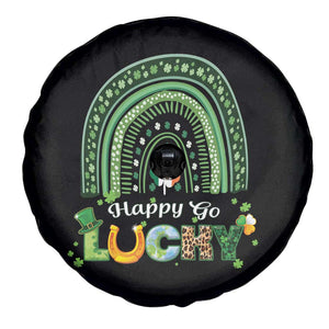 Funny St Patricks Day Spare Tire Cover Happy Go Lucky Shamrock Rainbow TS02 Print Your Wear