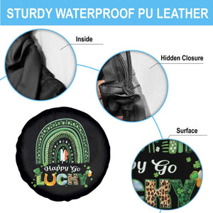 Funny St Patricks Day Spare Tire Cover Happy Go Lucky Shamrock Rainbow TS02 Print Your Wear
