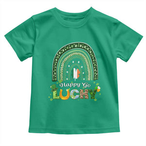 Funny St Patricks Day Toddler T Shirt Happy Go Lucky Shamrock Rainbow TS02 Irish Green Print Your Wear