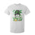Funny St. Patricks Day Women T Shirt For Kid Happy Go Lucky Messy Bun with Shamrocks TS02 White Printyourwear