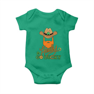 Funny St Patricks Cowboy Baby Onesie Howdy Go Lucky Irish Western TS02 Irish Green Print Your Wear