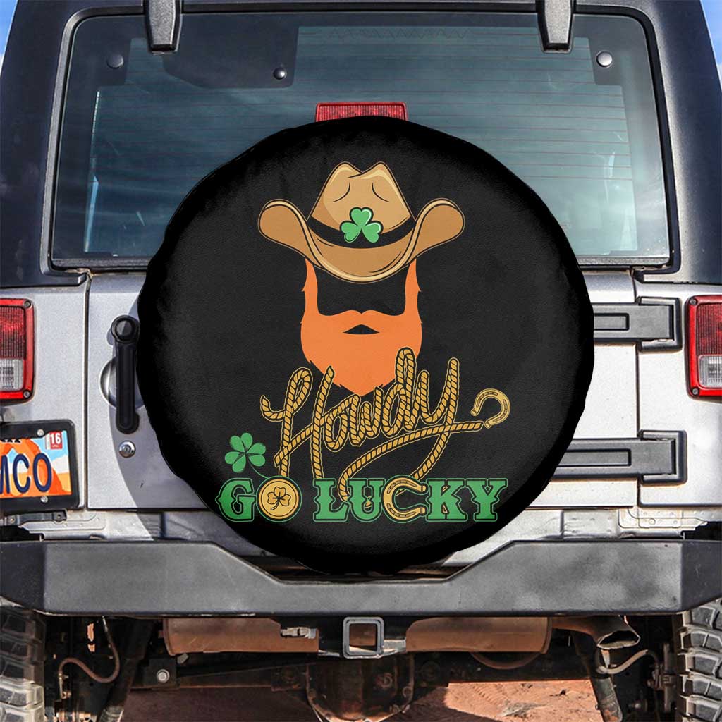 Funny St Patricks Cowboy Spare Tire Cover Howdy Go Lucky Irish Western TS02 No hole Black Print Your Wear