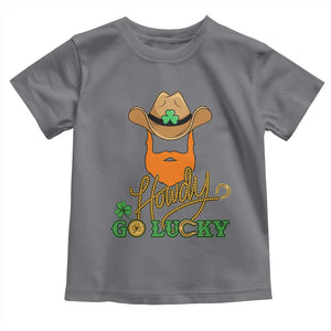 Funny St Patricks Cowboy Toddler T Shirt Howdy Go Lucky Irish Western TS02 Charcoal Print Your Wear