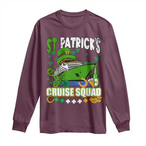 Funny St Patricks Cruise Long Sleeve Shirt Holiday Trip Family Group Matching TS02 Maroon Print Your Wear