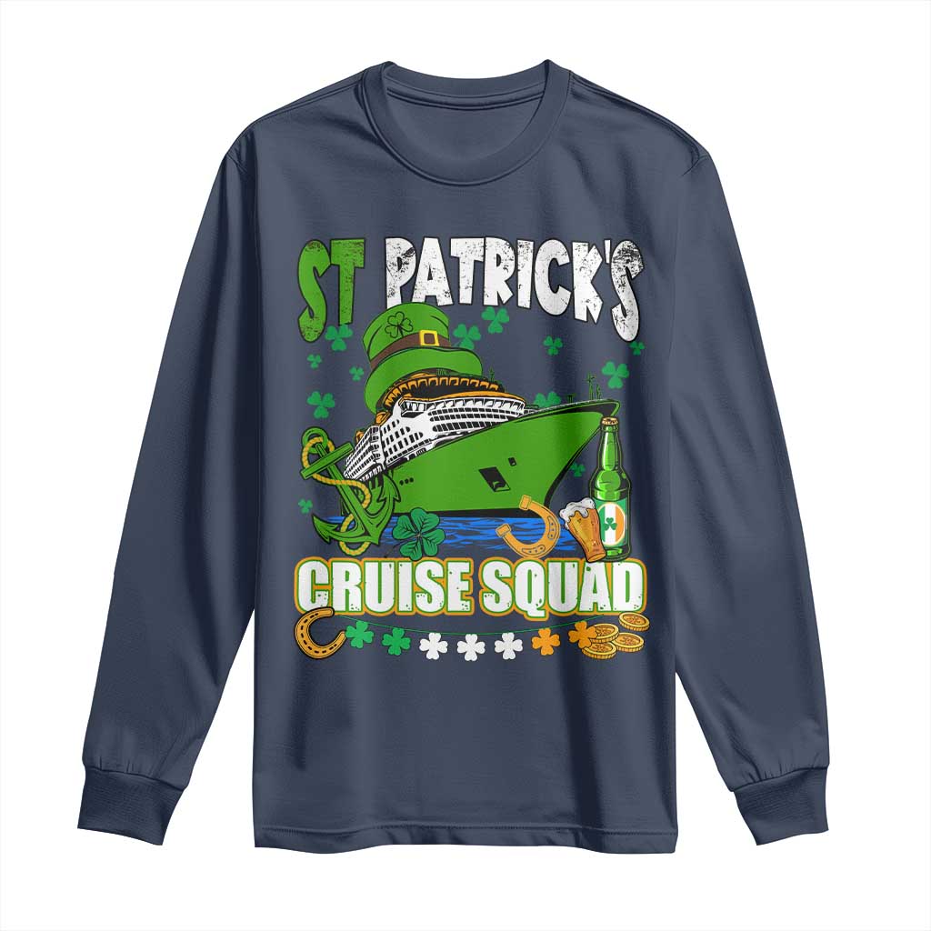 Funny St Patricks Cruise Long Sleeve Shirt Holiday Trip Family Group Matching TS02 Navy Print Your Wear