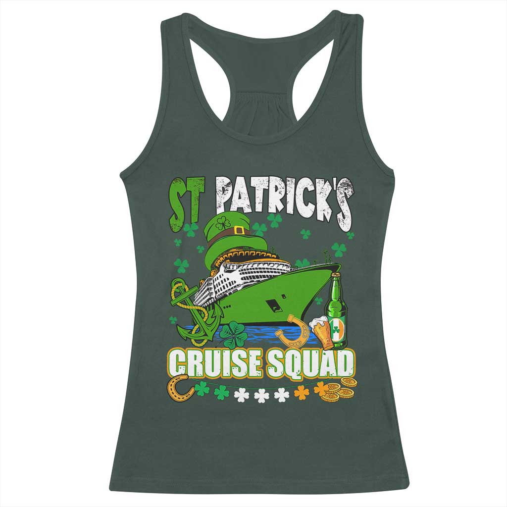 Funny St Patricks Cruise Racerback Tank Top Holiday Trip Family Group Matching TS02 Dark Forest Green Print Your Wear