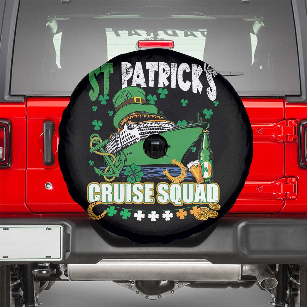 Funny St Patricks Cruise Spare Tire Cover Holiday Trip Family Group Matching TS02 Black Print Your Wear