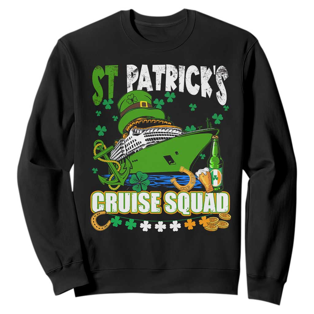 Funny St. Patricks Cruise Sweatshirt Holiday Trip Family Group Matching TS02 Black Printyourwear