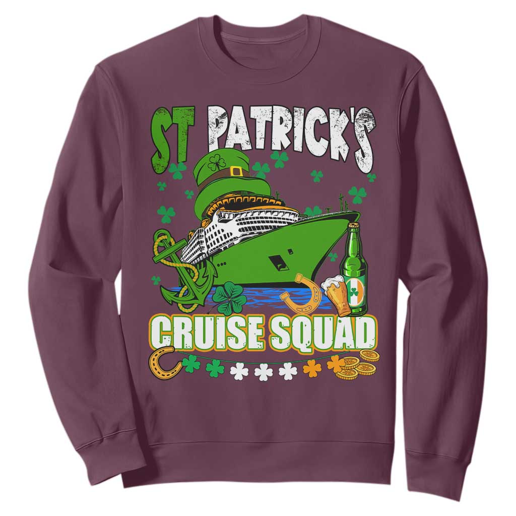 Funny St. Patricks Cruise Sweatshirt Holiday Trip Family Group Matching TS02 Maroon Printyourwear