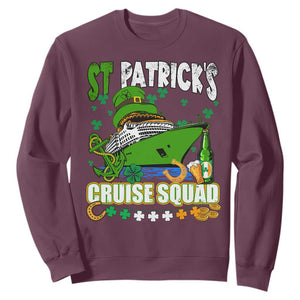 Funny St. Patricks Cruise Sweatshirt Holiday Trip Family Group Matching TS02 Maroon Printyourwear