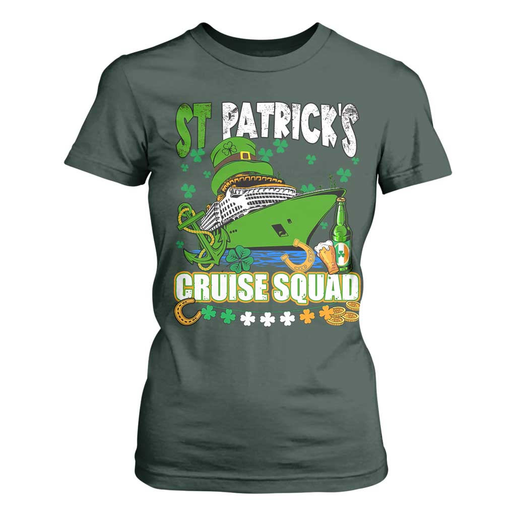 Funny St Patricks Cruise T Shirt For Women Holiday Trip Family Group Matching TS02 Dark Forest Green Print Your Wear