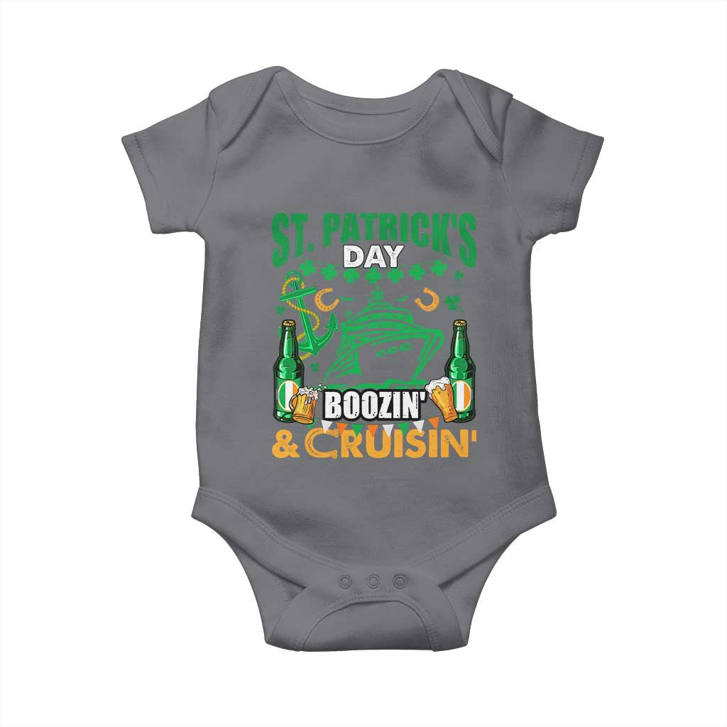 Funny St Patricks Cruise Baby Onesie Boozin' Cruisin' Drinking Squad Family Group Matching TS02 Charcoal Print Your Wear