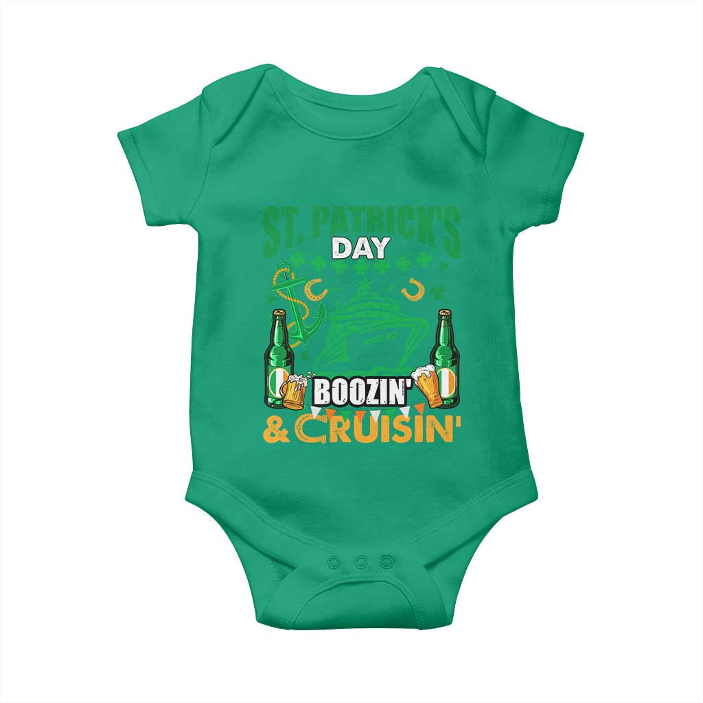 Funny St Patricks Cruise Baby Onesie Boozin' Cruisin' Drinking Squad Family Group Matching TS02 Irish Green Print Your Wear