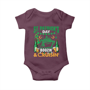 Funny St Patricks Cruise Baby Onesie Boozin' Cruisin' Drinking Squad Family Group Matching TS02 Maroon Print Your Wear