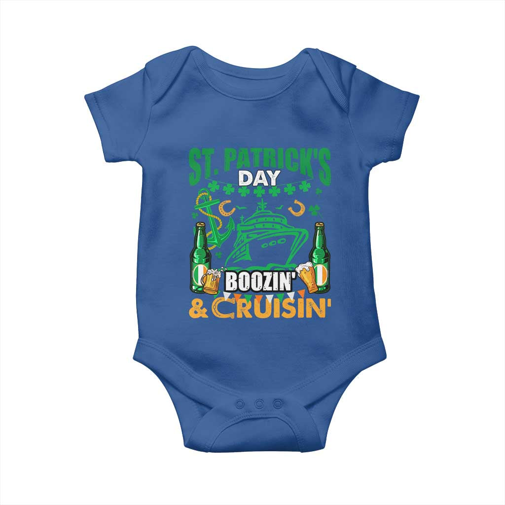 Funny St Patricks Cruise Baby Onesie Boozin' Cruisin' Drinking Squad Family Group Matching TS02 Royal Blue Print Your Wear