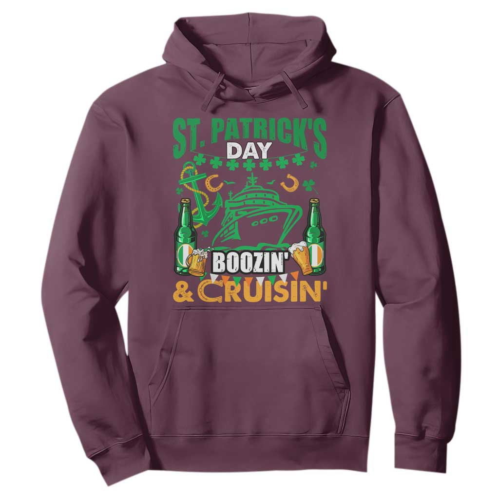 Funny St. Patricks Cruise Hoodie Boozin' Cruisin' Drinking Squad Family Group Matching TS02 Maroon Printyourwear
