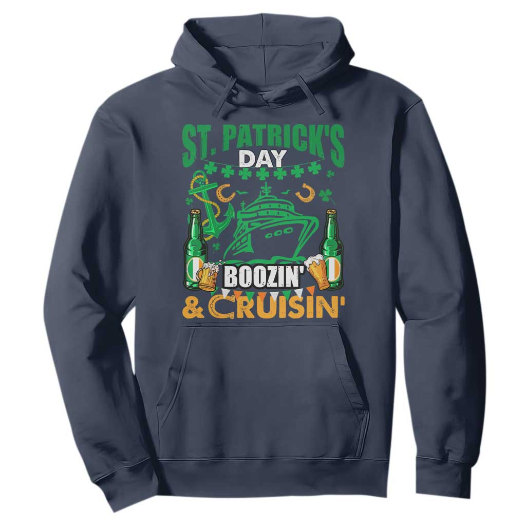 Funny St. Patricks Cruise Hoodie Boozin' Cruisin' Drinking Squad Family Group Matching TS02 Navy Printyourwear