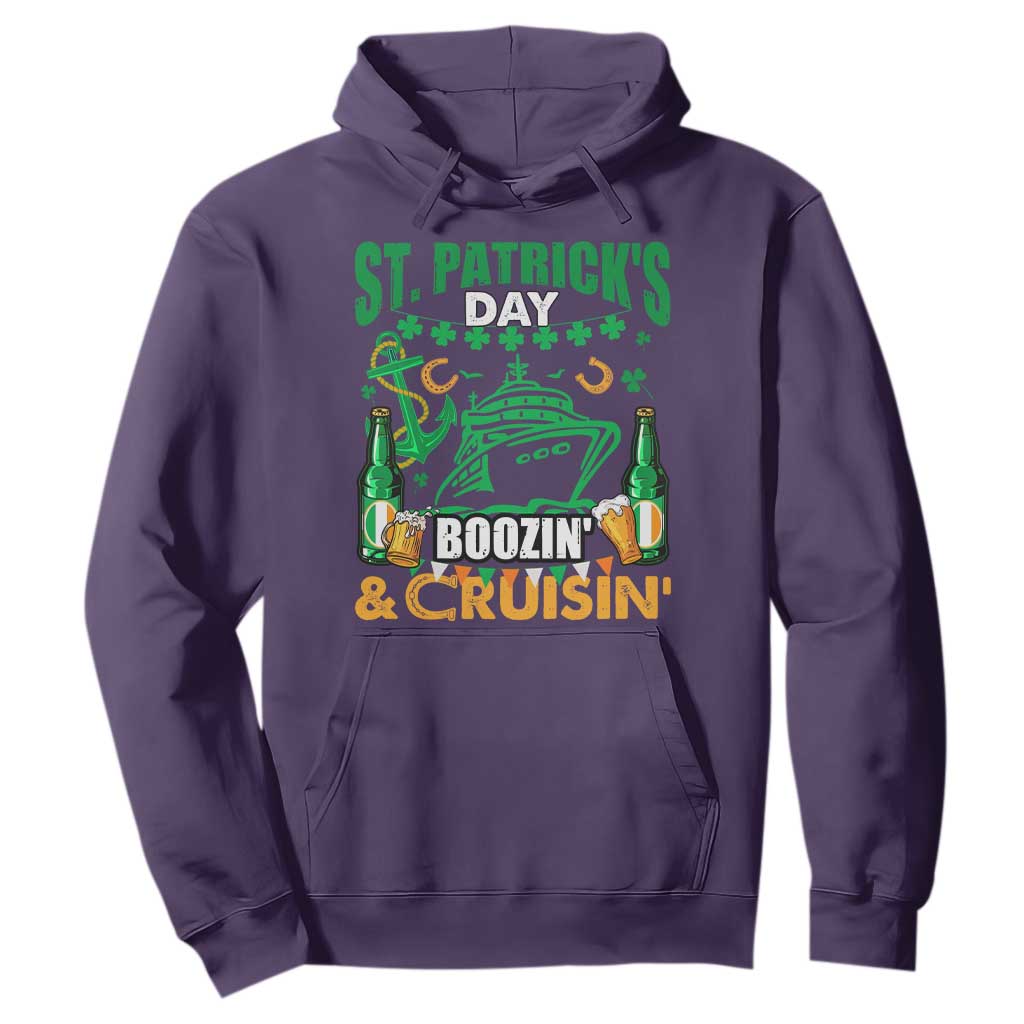 Funny St. Patricks Cruise Hoodie Boozin' Cruisin' Drinking Squad Family Group Matching TS02 Purple Printyourwear