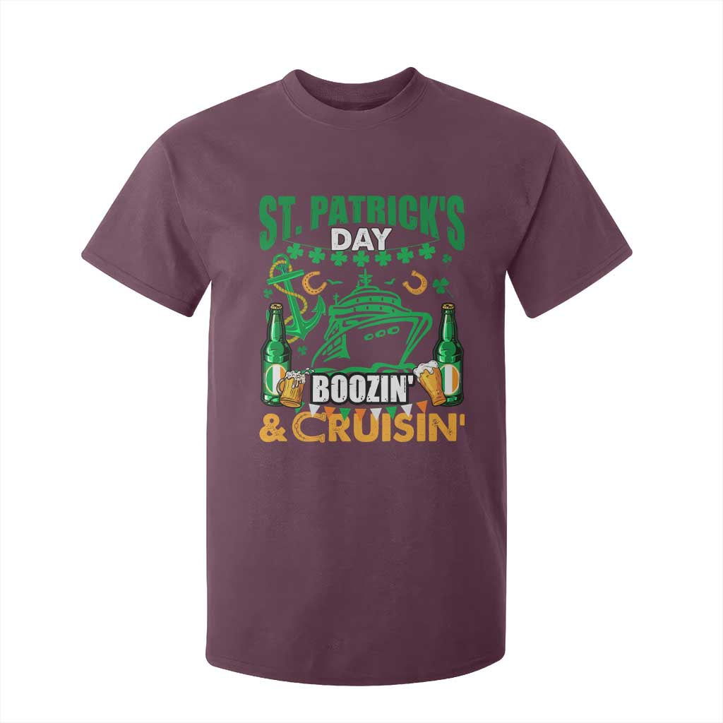 Funny St Patricks Cruise T Shirt For Kid Boozin' Cruisin' Drinking Squad Family Group Matching TS02 Maroon Print Your Wear