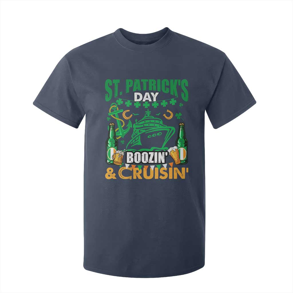 Funny St Patricks Cruise T Shirt For Kid Boozin' Cruisin' Drinking Squad Family Group Matching TS02 Navy Print Your Wear