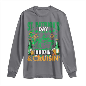 Funny St Patricks Cruise Long Sleeve Shirt Boozin' Cruisin' Drinking Squad Family Group Matching TS02 Charcoal Print Your Wear