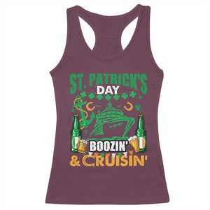 Funny St Patricks Cruise Racerback Tank Top Boozin' Cruisin' Drinking Squad Family Group Matching TS02 Maroon Print Your Wear