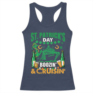 Funny St Patricks Cruise Racerback Tank Top Boozin' Cruisin' Drinking Squad Family Group Matching TS02 Navy Print Your Wear
