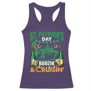 Funny St Patricks Cruise Racerback Tank Top Boozin' Cruisin' Drinking Squad Family Group Matching TS02 Purple Print Your Wear