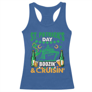 Funny St Patricks Cruise Racerback Tank Top Boozin' Cruisin' Drinking Squad Family Group Matching TS02 Royal Blue Print Your Wear