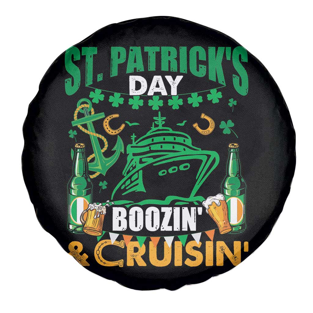 Funny St Patricks Cruise Spare Tire Cover Boozin' Cruisin' Drinking Squad Family Group Matching TS02 Print Your Wear