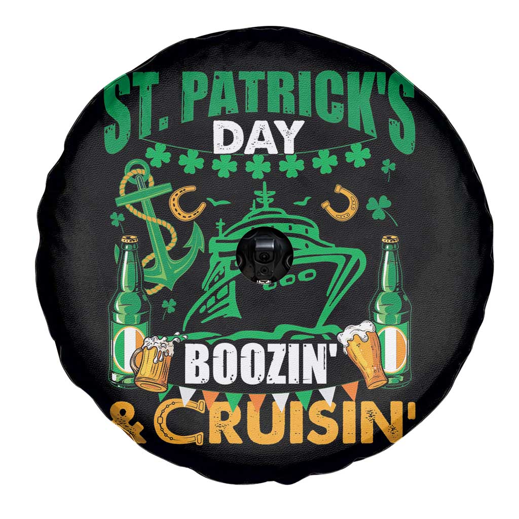 Funny St Patricks Cruise Spare Tire Cover Boozin' Cruisin' Drinking Squad Family Group Matching TS02 Print Your Wear