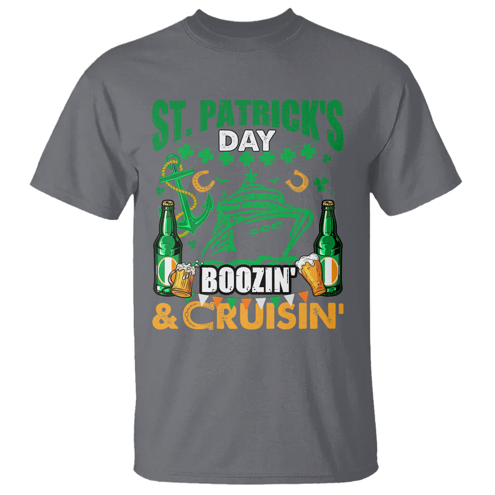 Funny St. Patricks Cruise T Shirt Boozin' Cruisin' Drinking Squad Family Group Matching TS02 Charcoal Printyourwear