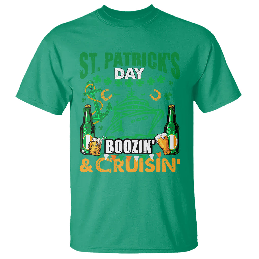 Funny St. Patricks Cruise T Shirt Boozin' Cruisin' Drinking Squad Family Group Matching TS02 Irish Green Printyourwear