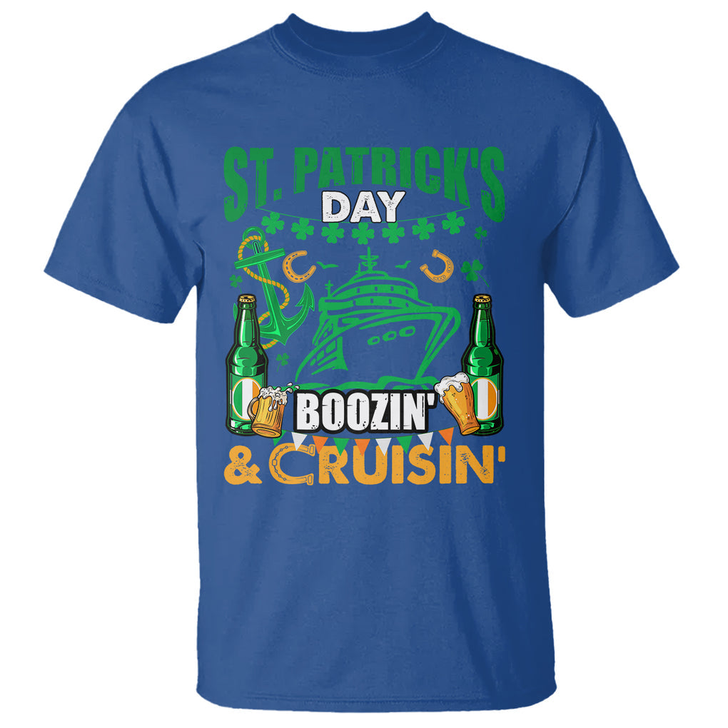 Funny St. Patricks Cruise T Shirt Boozin' Cruisin' Drinking Squad Family Group Matching TS02 Royal Blue Printyourwear