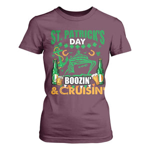 Funny St Patricks Cruise T Shirt For Women Boozin' Cruisin' Drinking Squad Family Group Matching TS02 Maroon Print Your Wear