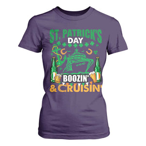 Funny St Patricks Cruise T Shirt For Women Boozin' Cruisin' Drinking Squad Family Group Matching TS02 Purple Print Your Wear