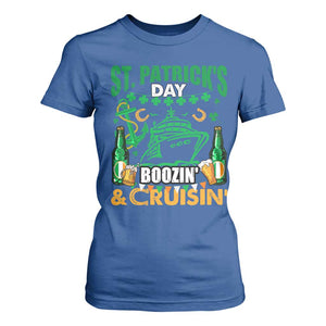 Funny St Patricks Cruise T Shirt For Women Boozin' Cruisin' Drinking Squad Family Group Matching TS02 Royal Blue Print Your Wear
